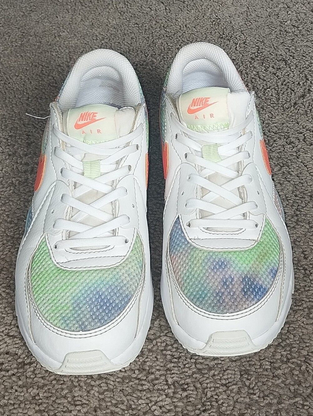 Nike Air Max Excee Sneakers Womens 6.5 White Purple Pulse Tie Dye - Picture 2 of 7